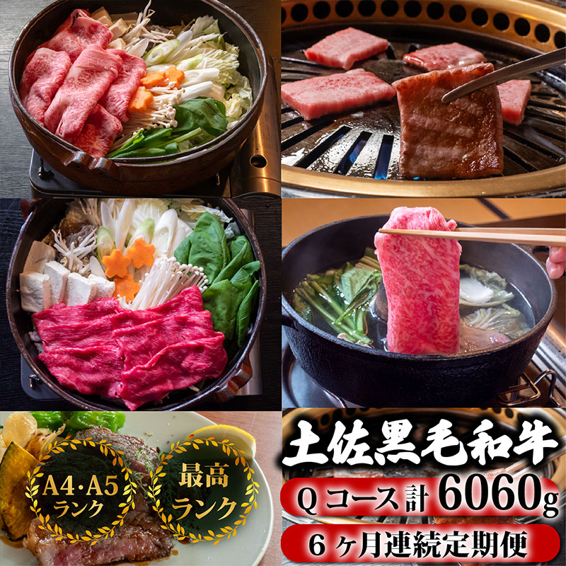 【6回定期】土佐黒毛和牛 食べ比べ 6060g 【計6kg以上】