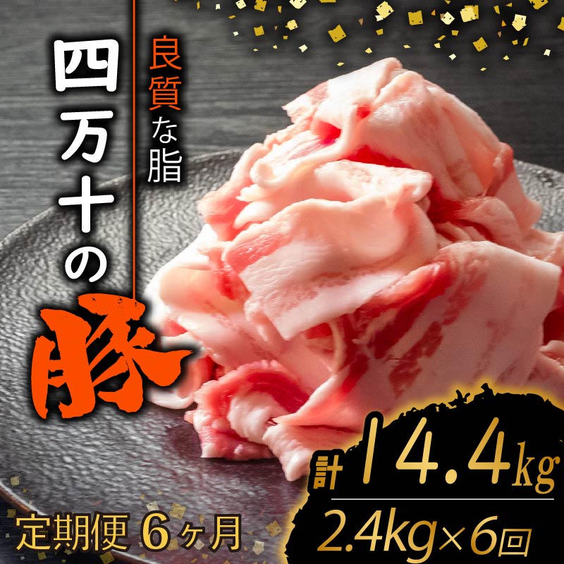 【定期6回】四万十ポークスライス 計14.4kg【2.4kg×6ヶ月連続お届け】 2Lコース