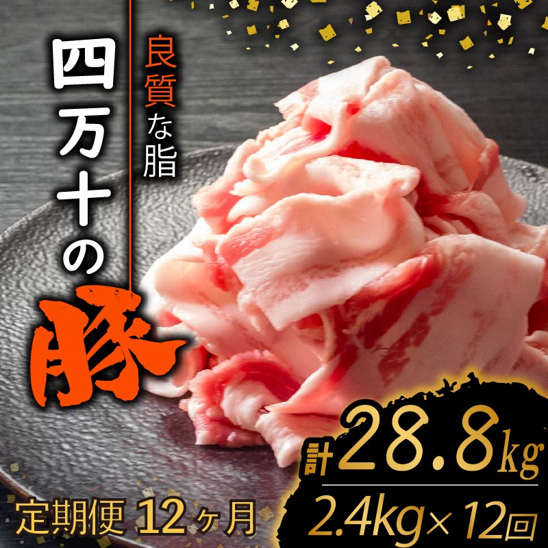 【定期12回】四万十ポークスライス 計28.8kg【2.4kg×12ヶ月連続お届け】 2Mコース