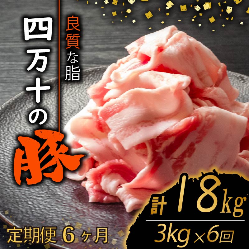 【定期便6回】四万十ポークスライス 計18kg【3kg×6ヶ月連続お届け】 2Oコース