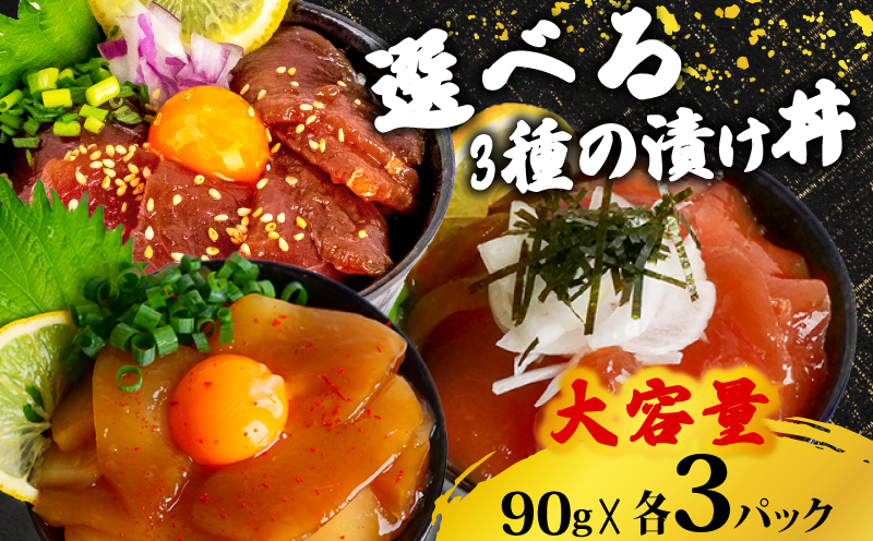 3種の漬け丼セット 90g×各3パック 【計9パック】
