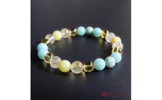 黄金快適ライフ☆パワーストーンブレスレット(金運04)･8mm玉 (21.6cm) 21.6cm