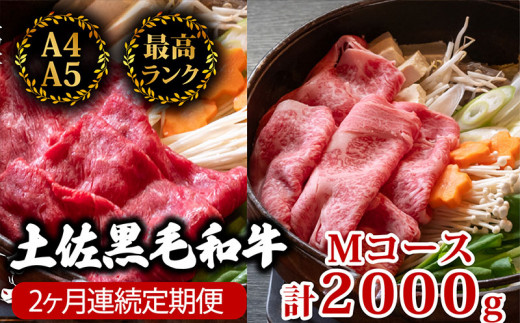 【2回定期】土佐黒毛和牛 食べ比べ 2000g 【計2kg以上】
