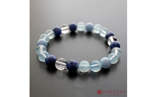 恋縁結びパワーストーンブレスレット男性用(縁結び03)･8mm玉 (21.6cm) 21.6cm