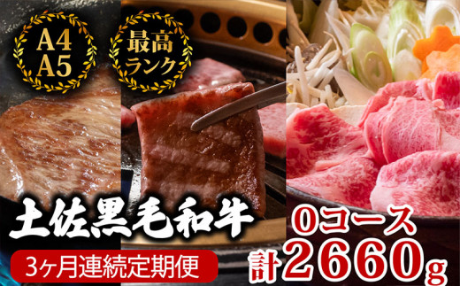 【3回定期】土佐黒毛和牛 食べ比べ 2660g 【計2kg以上】