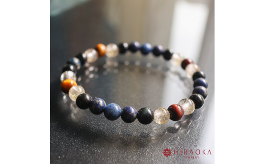 富と収入UPパワーストーンブレスレット(金運03)･6mm玉 (17.4cm)  17.4cm