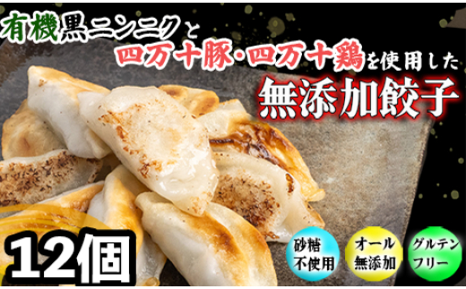 有機黒ニンニクと四万十豚で作った最高級餃子（6個x2パック）完全無添加 12個(6個x2パック)