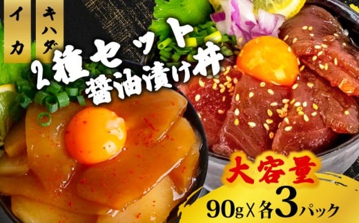 2種の漬け丼セット 90g×各3パック キハダマグロ イカ 【計6パック】 キハダ・イカ（各3パック）
