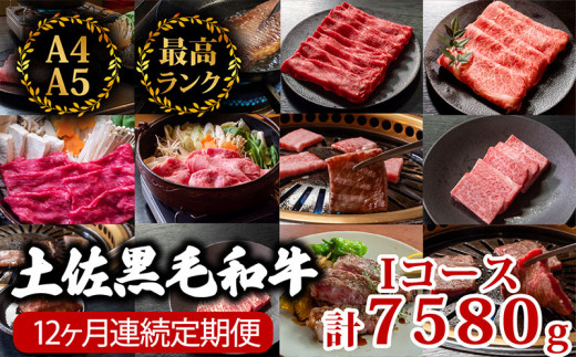 【12回定期】土佐黒毛和牛 食べ比べ 7580g 【計7.5kg以上】