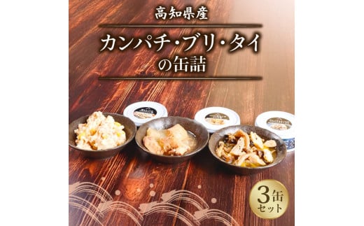 国産 缶詰 カンパチ ブリ タイ 魚 3缶 セット おかず ご飯のお供 勘八  鰤 鯛 つまみ 災害用 非常食 常温 みなみ丸 かんづめ かん詰め 缶詰め 罐詰め 国内産 高知県 須崎市 MM051
