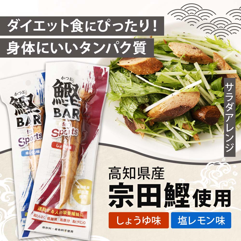 【12回定期便】鰹BAR for Sports（塩レモン味 10本）カツオ スポーツ 筋トレ ダイエット 災害備蓄 栄養補給 サラダチキン プロテイン エネルギー補給 個包装 たんぱく質【J00158】