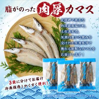 無添加 カマスの干物（３袋）計10枚～13枚入り 開き 小分け 冷凍 魚介 おつまみ 惣菜 おかず 焼き魚【R00020】