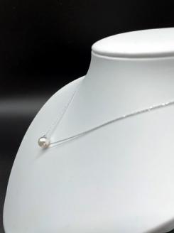 あこや本真珠8ミリ珠の「スルーペンダント」(ホワイトゴールド）パール ネックレス ジュエリー ケース付 プレゼント ギフト アクセサリー 可愛い お洒落 6月誕生石【R00712】