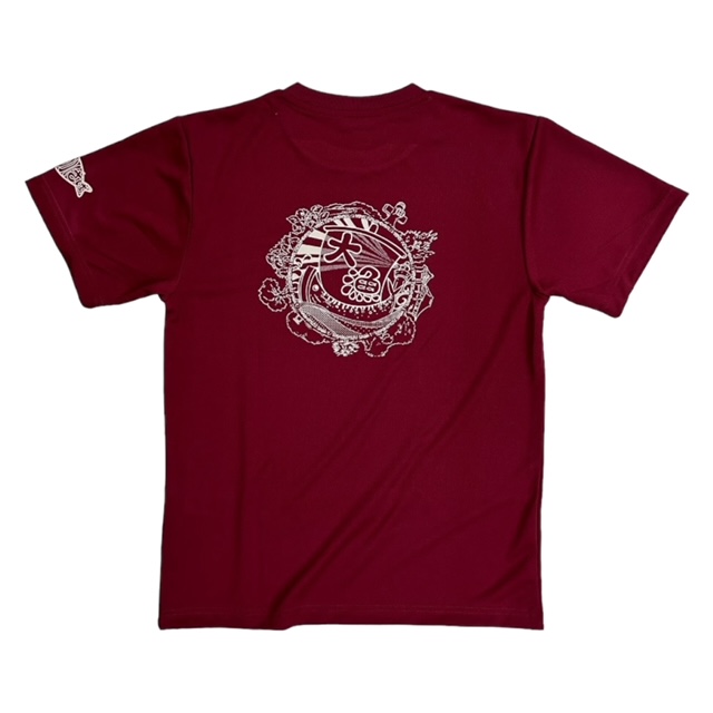 地域限定オリジナルデザインTシャツ（バーガンディー・ドライ素材）男女兼用サイズ サバT 半袖 トップス スポーツ用品【R01014】 バーガンディー SS・S・M・L・LL