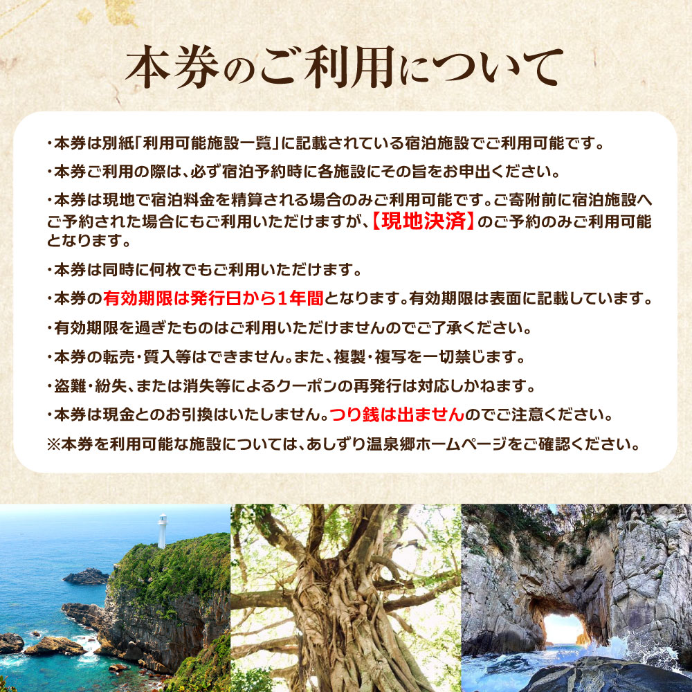 あしずり温泉郷 共通宿泊クーポン券 60,000円分 あしずり温泉郷 旅行券 トラベル ペア 家族 温泉 ホテル 観光 旅行 国内旅行 宿泊 宿泊施設 自然 旅館 高知県 土佐清水市【R01318】