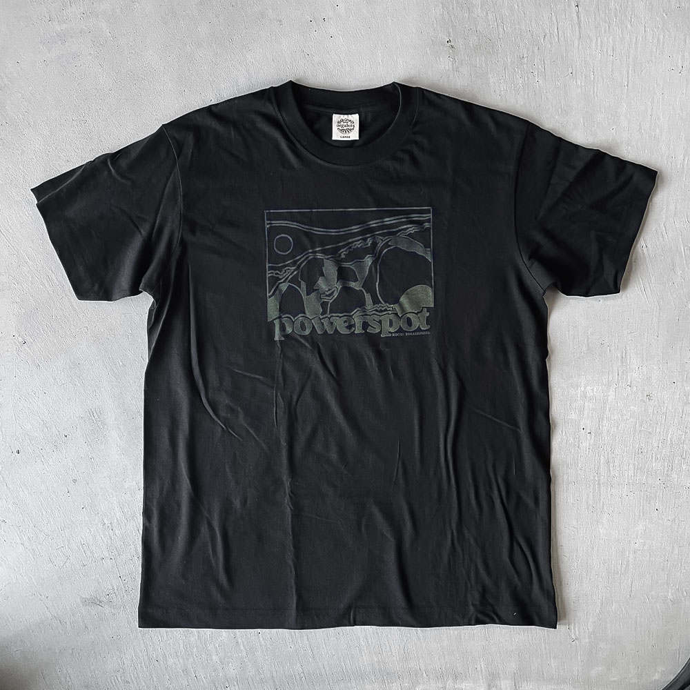 Tシャツ とさしみず powerspot Lサイズ ブラック 半袖 トップス オーガニックコットン ファッション 服 衣類 かわいい 可愛い おしゃれ お洒落 高知県 高知 土佐清水【R01354-L】 ブラック Lサイズ