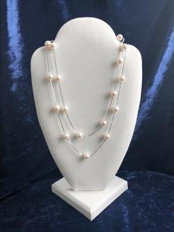 あこや本真珠のステーションペンダント（8mm珠・ホワイトピンクカラー）パール ネックレス ジュエリー ギフト プレゼント 冠婚葬祭 入学式 ケース付 6月誕生石 宝石【R00741】