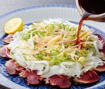 藁焼きかつおのたたき 大サイズ１節（約400g～500g）ポン酢１本付セット カツオのたたき 鰹 刺身 高知 海産 冷凍【R01410】