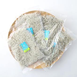 浜口海産物店のちりめんじゃこ＆かちりじゃこ（計4袋小分けセット）シラス 無添加 釜揚げ しらす丼 ちりめん丼【R00019】