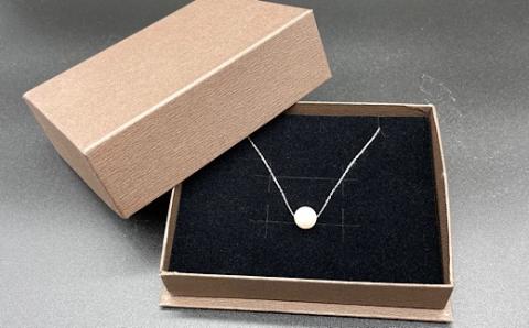 あこや本真珠(バロック真珠）8ミリ珠＆ミラーボールの「スルーペンダント」(ホワイトゴールド)パール ネックレス ジュエリー ケース付 ギフト 可愛い お洒落 6月誕生石 宝石【R00710】