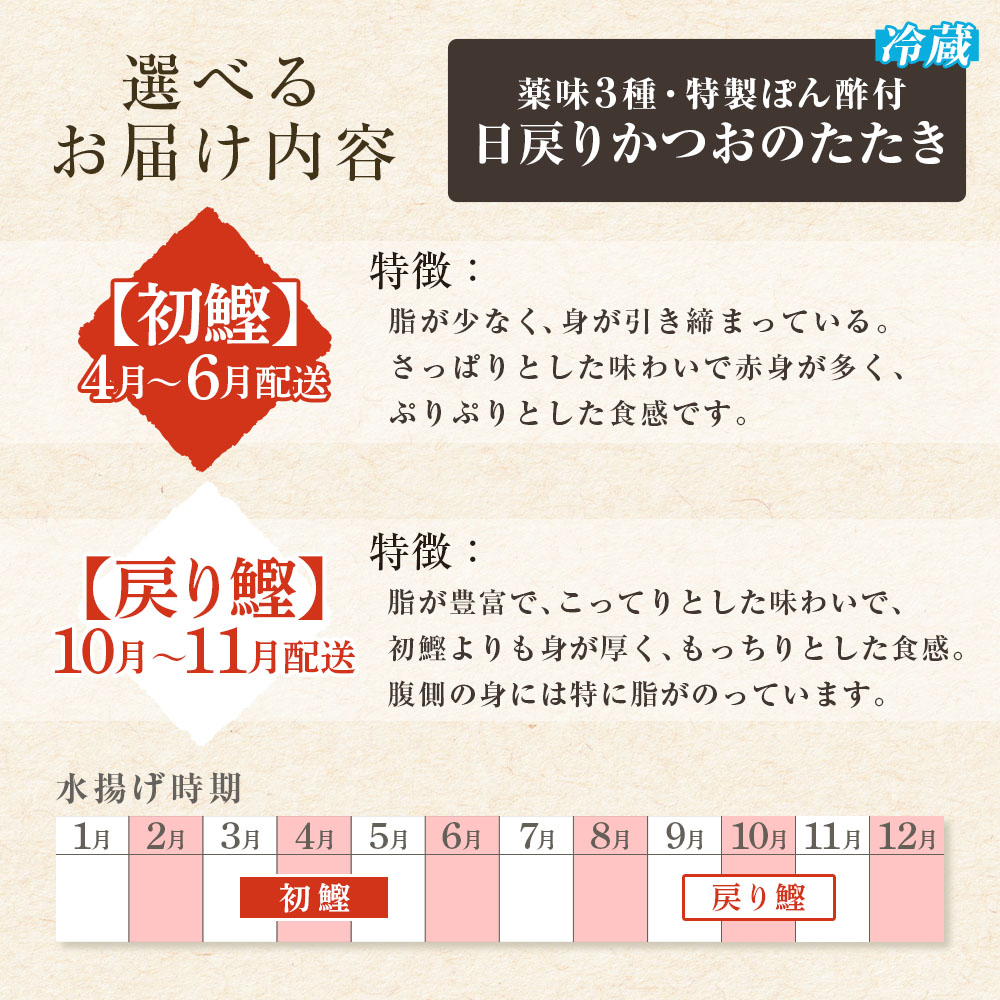 日戻りかつおのたたき 戻り鰹（2～3節 約550g）薬味３種・特製ぽん酢付 鰹 カツオ たたき 藁焼き 高知 直送 刺身 お刺身 藁焼きタタキ 鰹のタタキ 高知 名物 本場 タタキ 魚 ワラ焼き 冷蔵配送【R01459】