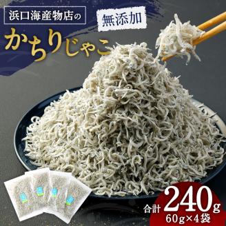 浜口海産物店のかちりじゃこ（60ｇ× 4袋）小分けセット　シラス 無添加 釜揚げ しらす丼 ちりめん丼【R00016】