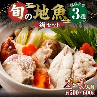 旬の地魚おまかせ３種 鍋セット500g～600g（2人～3人前）お楽しみ 海鮮鍋 切り身 カット魚 豪華 海の幸 魚介 シーフード【R00281】