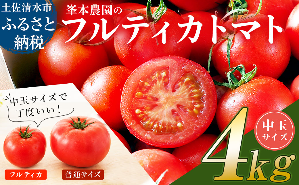 【11月発送】トマト魂！峯本の贅沢フルティカトマト（中玉サイズ）4kg 4キロ  ミディトマト トマト ふるさと納税 フルティカ とまと サラダ 野菜 美味しい【R01033】