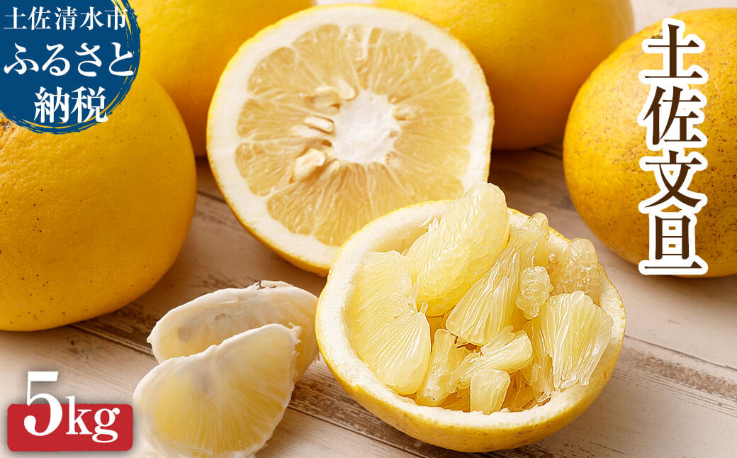 【令和８年発送】オレンジ園の土佐文旦５kg  柑橘 フルーツ ミカン みかん 蜜柑 ザボン ぶんたん ブンタン 果物 くだもの 果汁 おやつ デザート 食品 甘い 酸味【R01088】