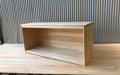 国産 四万十ヒノキ使用【収納ベンチ】24-646