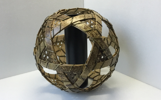 【 ハンドメイド 】 竹細工 手毬花篭 おとし付き 照明 虎竹 花篭 かご カゴ 篭 若鮎クラフト 工芸品 工芸 日用品 雑貨 インテリア バンブー 職人 手作り 上品 高級感 国産 土佐 高知県 高知 四万十市 四万十 しまんと お取り寄せ