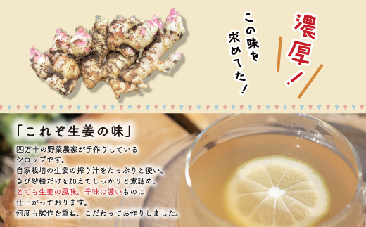 生姜好きさんにオススメ！ 濃厚 しょうがシロップ 2本セット【あまくち】国産 生姜シロップ 自家製 生姜 しょうが ショウガ ジンジャー シロップ 甘口 ドリンク 料理 調味料 高知 四万十 四万十市 しまんと 産地直送 あまくち 2本セット