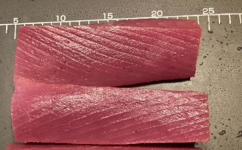 お刺身や漬け丼に！　天然まぐろ　キハダマグロ（赤身）約600g　刺身：2～3人前 R5-999