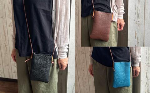 手縫いの本革「スマホショルダー」【カラー：6色よりお選びください】