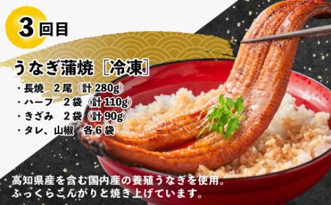 【3回定期便】うなぎ・四万十牛・あゆ！ごちそう定期便10万円コース【第2弾】