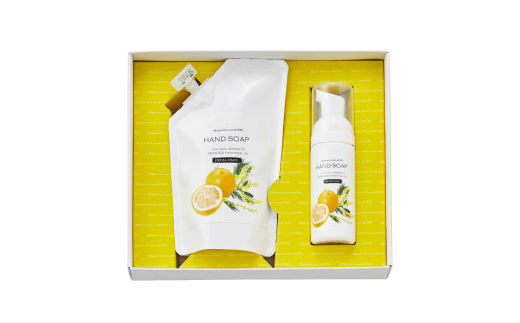 【 ミアミモザ 】【 ギフト箱入 】ミアミモザ ハンドソープ ＆ 詰め替え レフィル セット 各1個 化粧箱 ギフト箱 天然香料 が ふんわり 広がる 手洗い ギフト プレゼント 贈答 美容 コスメ 高知県 高知 四万十市 四万十 しまんと