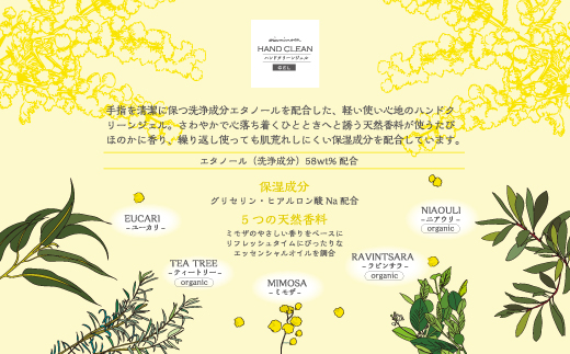 【 ミアミモザ 】【 ギフト箱入 】 ミアミモザ ハンドクリーム ＆ ハンドクリーンジェル 各1本 化粧箱 ギフト箱 ミモザ が ふんわり 柔らかく香る ギフト プレゼント 贈答 美容 コスメ 高知県 高知 四万十市 四万十 しまんと