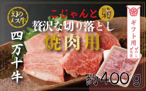 【ギフト用（包装・のし対応）】幻のメス牛　四万十牛こじゃんと贅沢な切り落とし（焼肉用・400ｇ）R5-530G