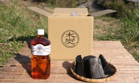 四万十市産　山の恵みセット【黒炭雑3㎏&木酢液1リットル】R5-204