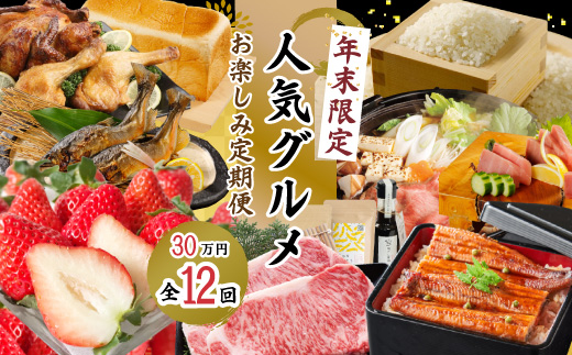 【年末限定】【12回定期便】四万十の人気グルメお楽しみ定期便 しまんとふるさと定期便30万円コース 24-618