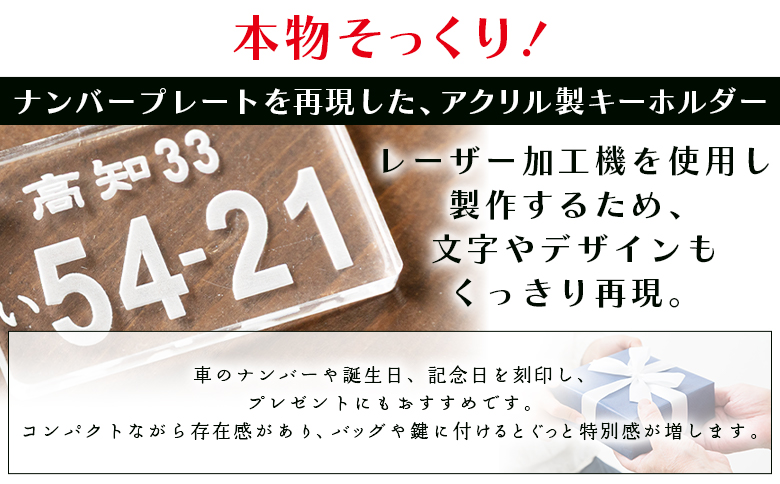 アクリルナンバープレートキーホルダー（2個セット） ak-0013
