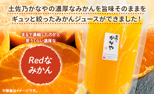 土佐乃かなやのみかんジュース Redなみかん 合計24本 - 柑橘 ミカン 果物 フルーツ 濃厚 果汁 100％ ストレート be-0075
