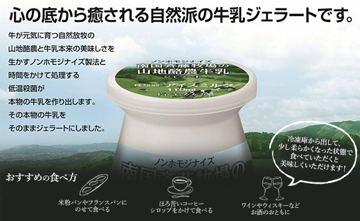 ドルチェかがみ 南国斎藤牧場ノンホモジナイズ山地酪農牛乳ボトルジェラートセット 6個入り dc-0056