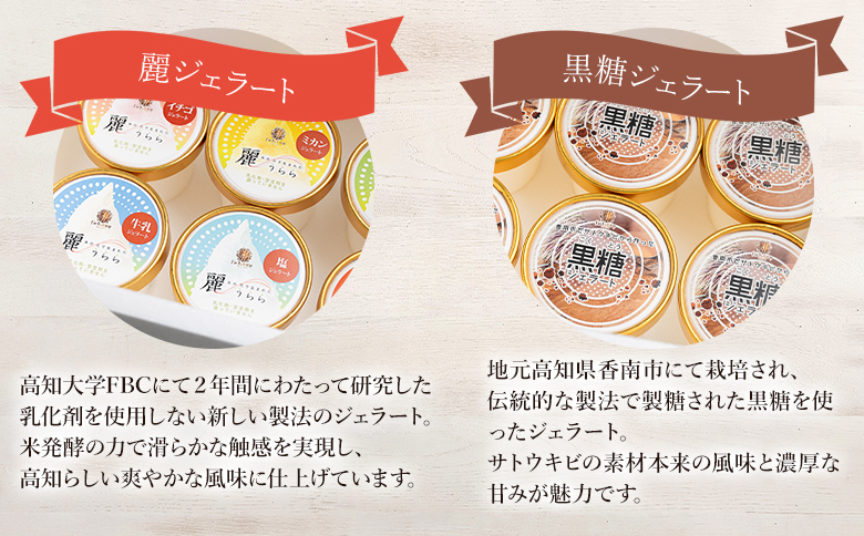 麗ジェラートと黒糖ジェラート 6個セット dc-0071