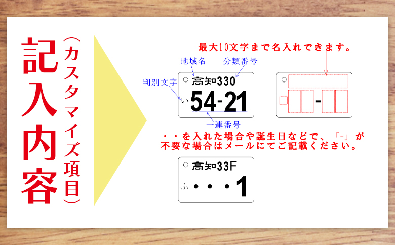 アクリルナンバープレートキーホルダー（2個セット） ak-0013