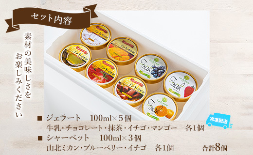 ドルチェかがみ 土佐リアン スペシャルジェラートセット 8個入り dc-0055