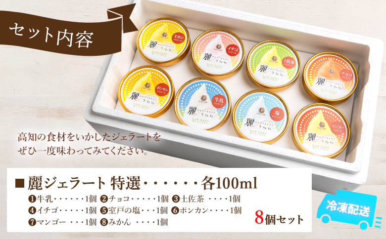 添加物不使用 麗ジェラート 特選 8個セット dc-0068