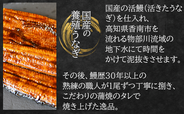 国産蒲焼きうなぎ 250ｇ 4尾 計1000ｇ fb-0169 4尾 約250g