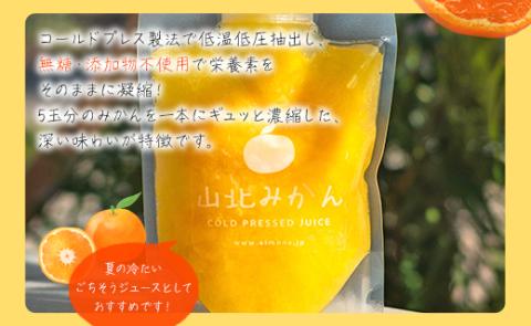 山北みかんコールドプレスジュース 2本セット - 柑橘 ミカン 蜜柑 果物 フルーツ 果汁 100％ 飲料 飲み物 プレゼント 特産品 EIMONS株式会社 高知県 香南市 冷凍 ei-0001