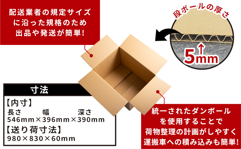 梱包用ダンボール １４０サイズ ５枚 ta-0030